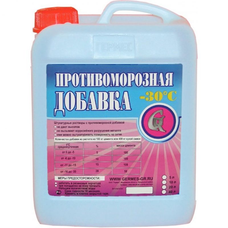 Противоморозная добавка в раствор и сухие смеси. канистра 10 литров