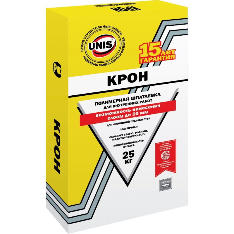 Финишная полимерная шпатлевка ЮНИС КРОН | Unis Kron. белая 25 кг