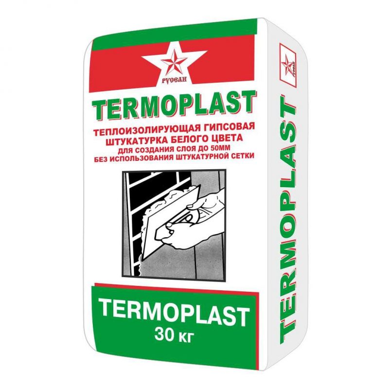 Гипсовая штукатурка белого цвета Termoplast | Термопласт фирмы Русеан 30 кг