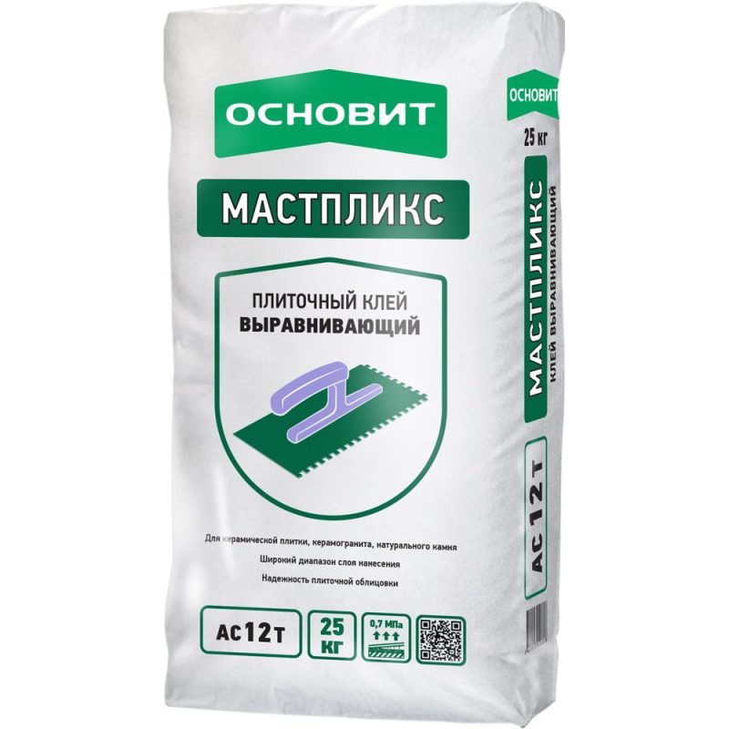 Клей плиточный выравнивающий ОСНОВИТ Мастпликс Т 12 мешок 25 кг
