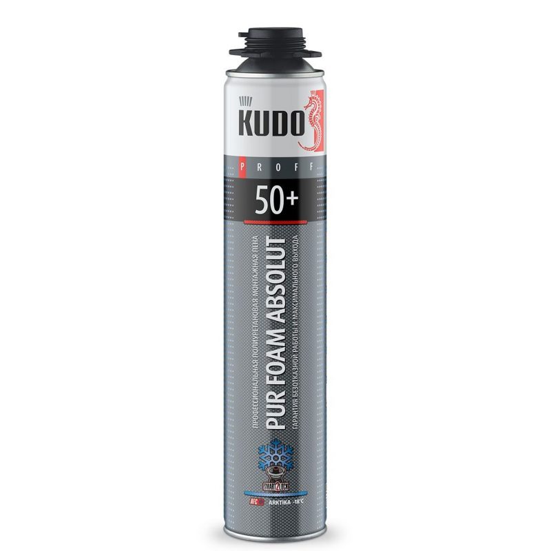 Пена пистолетная proff 50+ arktika -18°c профи зимняя 1000 мл/870 г (12 шт.) KUDO
