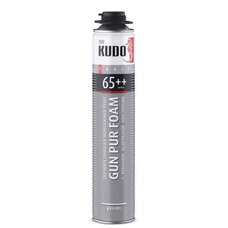 Пена пистолетная proff 65++ arktika nord -23°c профи зимняя 1000 мл/980 г (12 шт.) KUDO