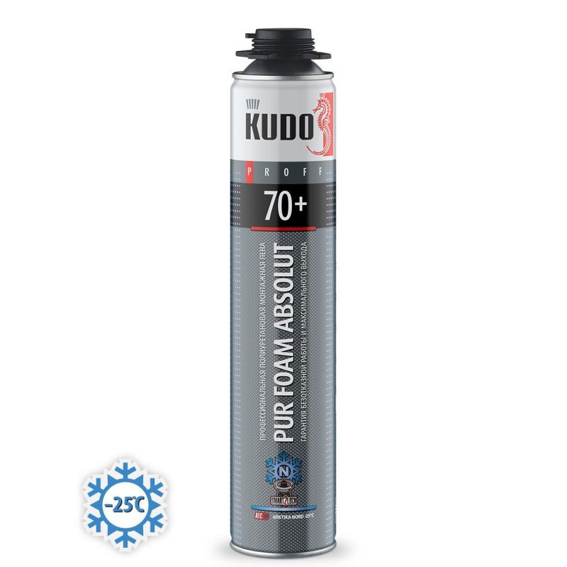 Пена пистолетная proff 70+ arktika nord -23°c профи зимняя 1000 мл/1010 г (12 шт.) KUDO