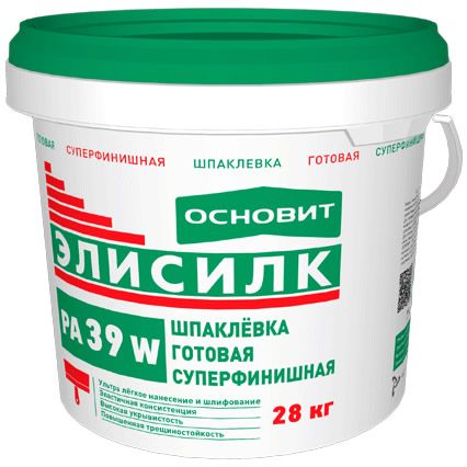 Шпаклевка СуперФинишная ОСНОВИТ ЭЛИСИЛК PA39 W | готовая аналог Шитрок ведро 28 кг
